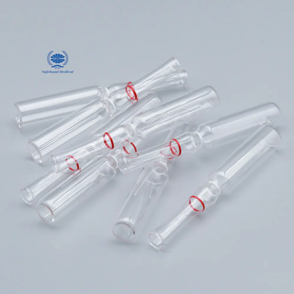 Ampolla de vidrio de inyección de borosilicato bajo farmacéutico Ampolla plegable fácil