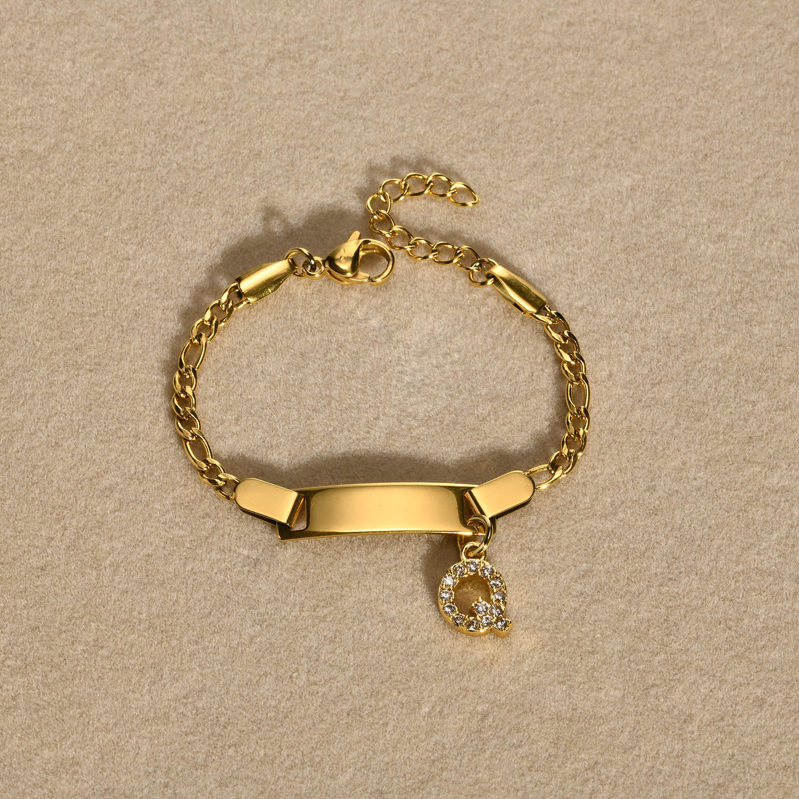 Lettre Q dorée 12CM