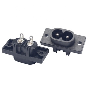 C8パネルマウントプラグアダプターAC250V5A2ピンIECインレットモジュールプラグ電源コネクタソケットストレート - Product Image 1