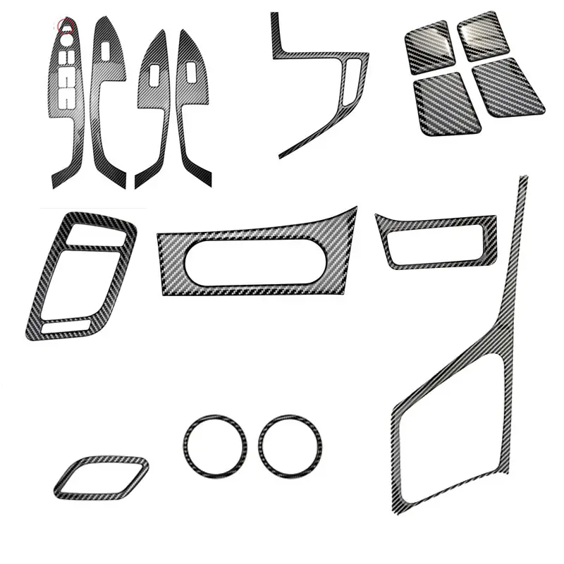 غطاء لوحة مفاتيح نافذة وباب ووحدة تحكم مركزية لتروس السيارة من ألياف الكربون لسيارة كيا أوبتيما k5 2010 2011 2012 2013 2014 2015 مجموعة سيارات