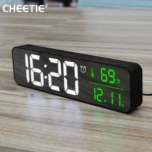 CHEETIE CP100 аналоговый Электрический Настольный портативный музыкальный светодиодный будильник Зеркало для детей с будильником - Product Image 5