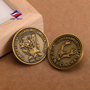 Longzhiyu 18 Năm Nhà Sản Xuất Làm Của Riêng Bạn Lưu Niệm Đồng Xu Tùy Chỉnh Thiết Kế Logo Khắc Kim Loại Brass Mạ Đồng Xu - Product Image 1