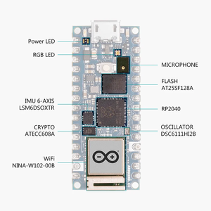 Original <strong>Arduino</strong> Nano RP2040 Connect with headers WIFI BLUE ABX00053,Support <strong>Arduino</strong> IDE / Micropython