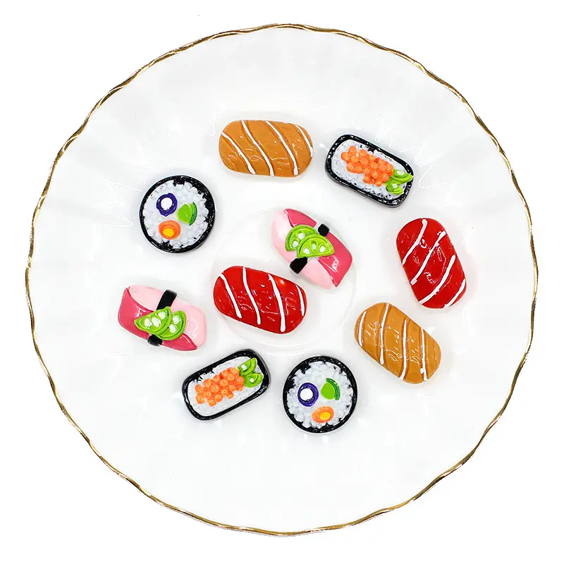 Simulation Mini Food Play Resin Sushi Play House Resin Charms For Slime Filler Doll Diy Craft Phone Case Hairclip Keychain