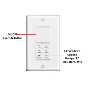 Pulsante conto alla rovescia timer relè interruttore ventola timer ritardo fisso controller nel interruttore a parete per luce ventola - Product Image 2