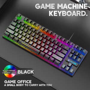 Teclado con cable para PC, resistente al agua, retroiluminado, ergonómico, coloridos Accesorios para ordenador, teclado portátil para juegos - Product Image 3