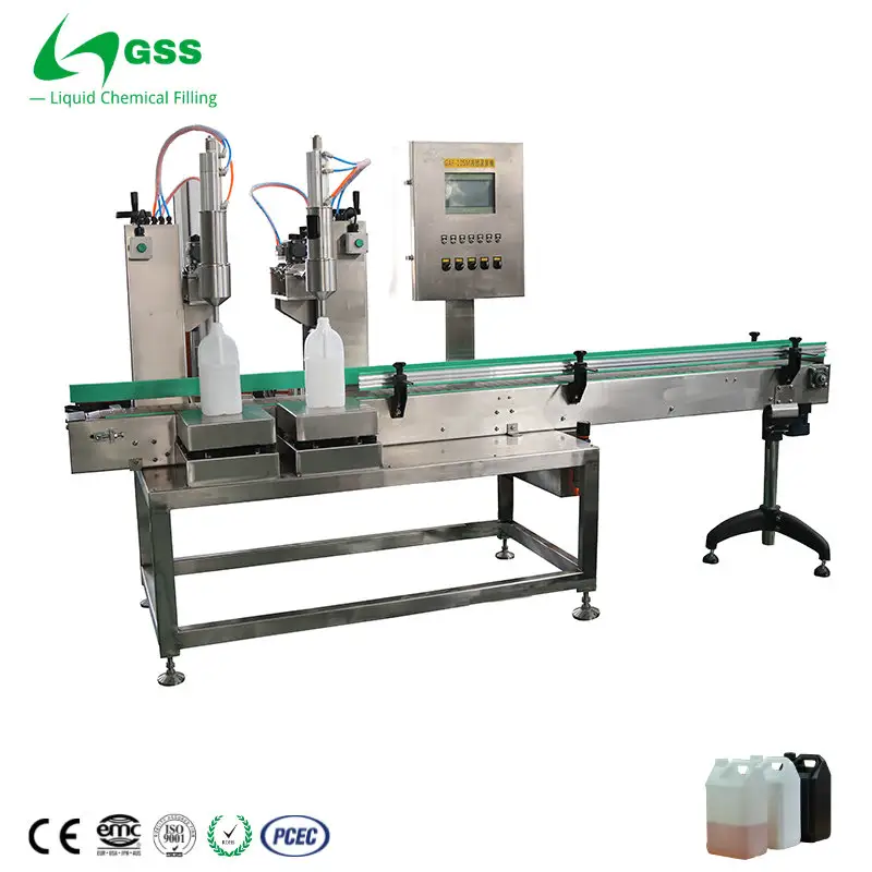 GSS 1-10L Semi automatico vernice resina lubrificante diluente inchiostro indurente linea di riempimento liquido per prodotti chimici