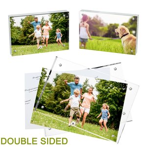 <strong>Custom</strong> 4*6 5*7 6*8 8*10 Inch Double Sided Rectangular Clear <strong>Display</strong> Acrylic Magnetic Picture <strong>Frames</strong> Magnet Block Photo <strong>Frame</strong> - Product Image 4