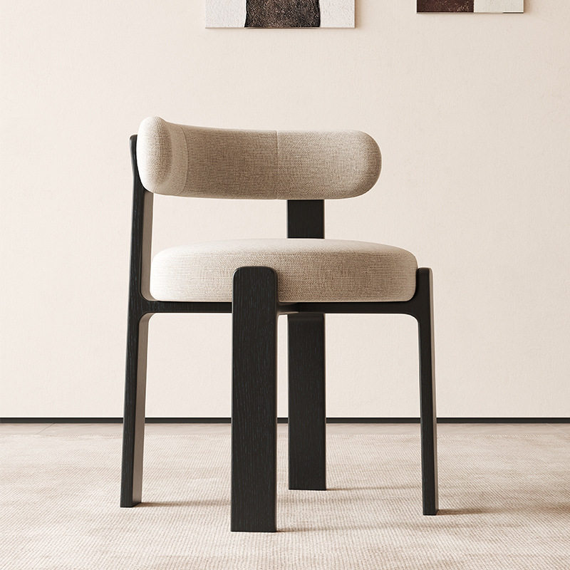 Cotone-lino nero + beige