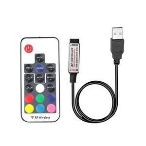 1 м Длина кабеля USB DC5V светодио дный контроллер комплект 17 ключей RF беспроводной пульт дистанционного управления Диммер контроллер светодиода светодио дный контроллер для 5050 3528 RGB светодио дный полоса - Product Image 1