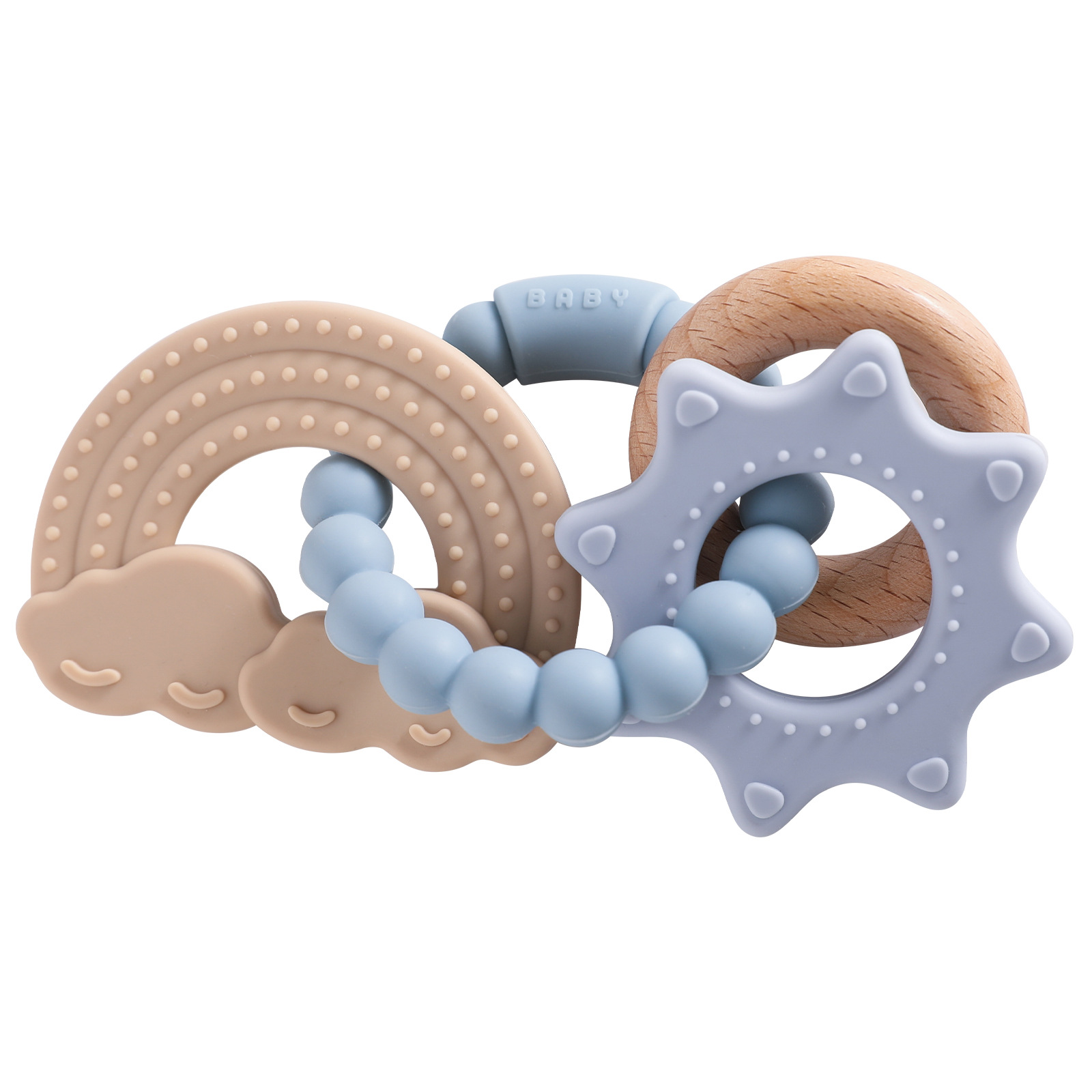 Bracelet triple espace en silicone bleu clair