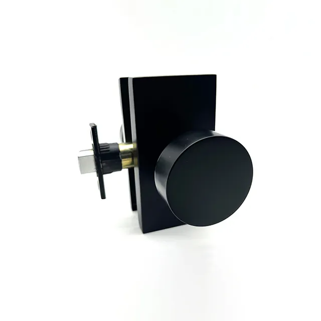 Privacidade Ouro Porta Knob Interior, Satin Brass Maçanetas, Modern Rodada Maçanetas para Quarto Banheiro, Retângulo Rosette lock