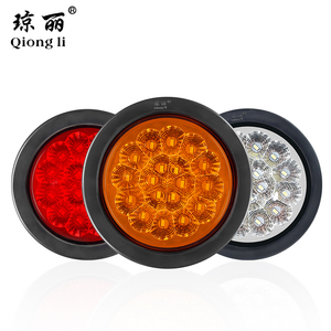 QL-5054 18 LEDs 4 "นิ้วสีแดงสีเหลืองสีขาวรอบหยุด/เปิด/หางสำหรับรถบรรทุกกึ่งแสงที่มี Grommet สำหรับ Vecheil ยาว24โวลต์ - Product Image 1