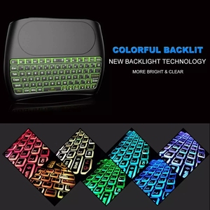 Teclado inalámbrico con panel táctil grande y retroiluminación, combo de teclado y ratón inalámbrico con receptor y mando a distancia