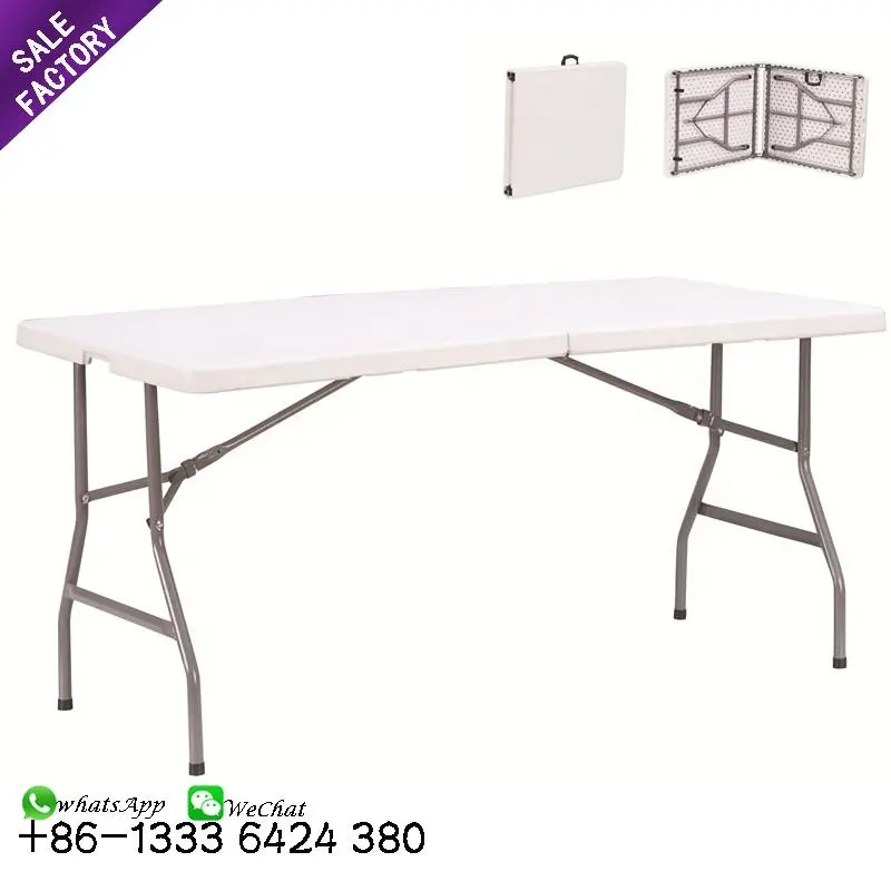 Risan — ensemble de table et chaises pliante en plastique, 6ft, bon marché, pour mariage, salle à manger en plein air, banquet