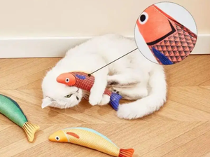 Happy Jack Health <strong>Safe</strong> Material <strong>Catnip</strong> Fish Shape Cat Toy Fish Crinkle Sound Cat Kicker Toy