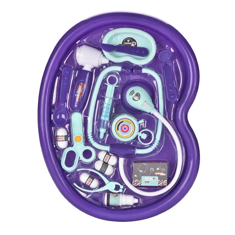 Brinquedo de casa de brincar, ferramentas médicas realistas para crianças, com som e luzes, bandeja de armazenamento para crianças