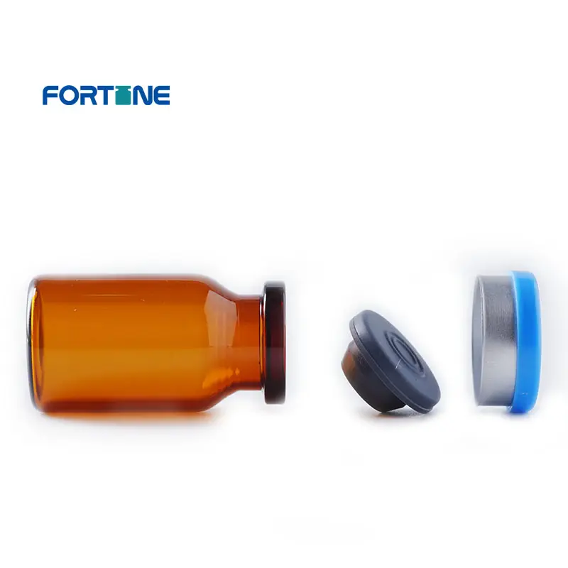 Fortune grosir kaca kosong tabung botol 10ml kaca botol dengan sumbat dan tutup