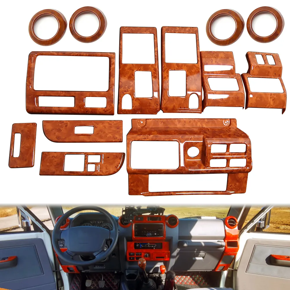 Fj70 molde de madeira interior, revestimento de madeira para toyota land cruiser captador lc70/71/75/76/79