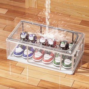 Rõ ràng hộp giày lưu trữ có thể gập lại Giày hiển thị hộp Tổ chức underbed lưu trữ container nhà máy giá - Product Image 2