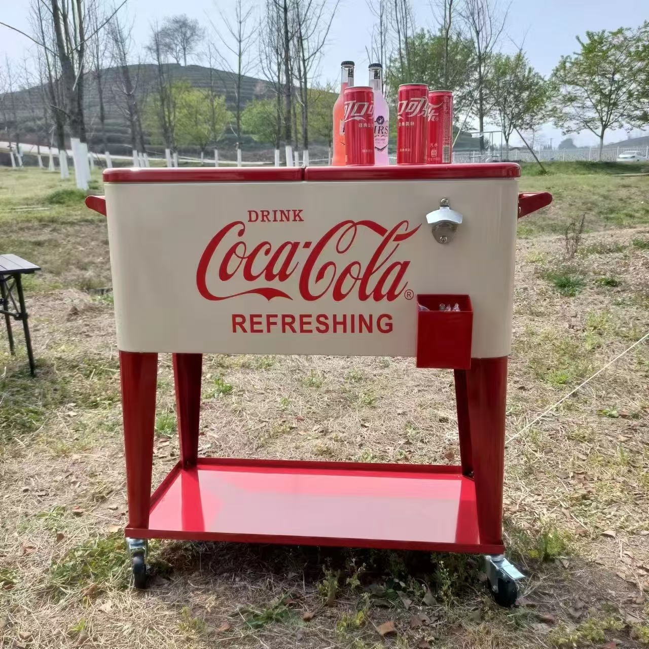 Refroidisseur de coca champagne 75l avec plateau-20 blocs de glace