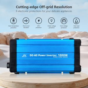 Inversor de corriente de onda sinusoidal pura de 1000W 12/24/48V CC a 110-120V 220-240V CA con función de pantalla LCD Convertidor de potencia fuera de la red - Product Image 2