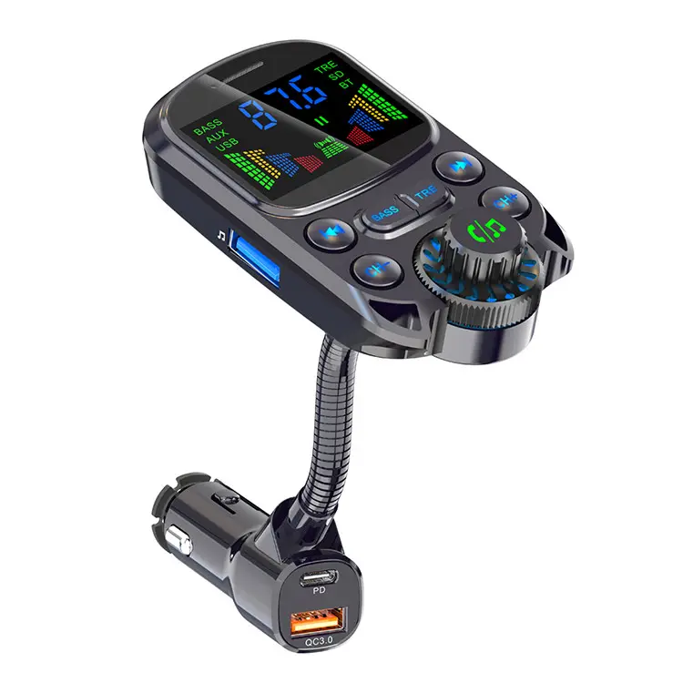 BC86 lettore MP3 per auto con basso PD3.0 QC3.0 trasmettitore FM a ricarica rapida con schermo HD colorato caricatore USB kit vivavoce per auto