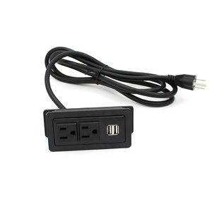 亚马逊批发美国新风格美国BY213家具中国工厂PC USB 2100mA插座带插头的电源灯条插座