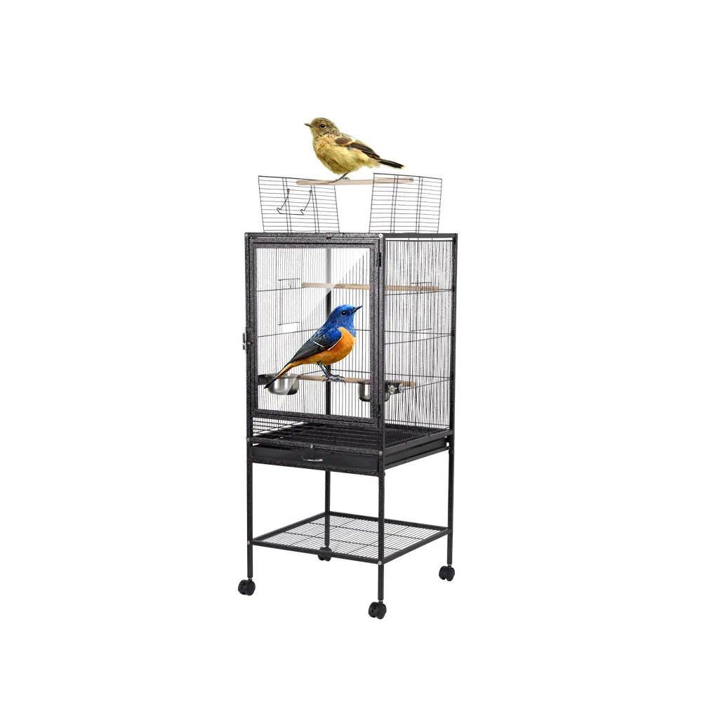 Birdcage Iron Wire Parrots Pigeons Playing with Station Rods Food Basins Crate House Bird Supplies with Roof Birdhouses