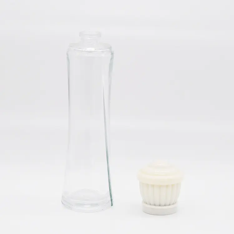 Unique design 50ml cheap refillable transparent perfume glass bottle