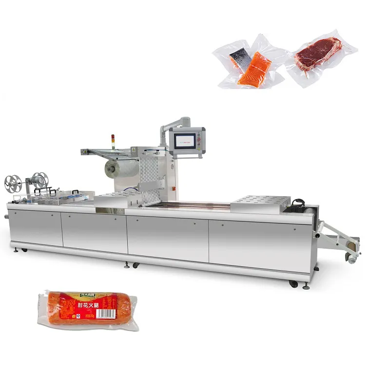 Máquina automática de envasado al vacío para frutas, máquina de embalaje de plástico para carne y salchichas