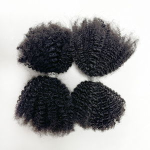 Factory Directly 100% Unprocessed Brazilian Raw Natural <strong>Black</strong> Soft 4C Afro Kinky Bulk Hair for Dreadlocks Extensions Loc Twist - Product Image 4