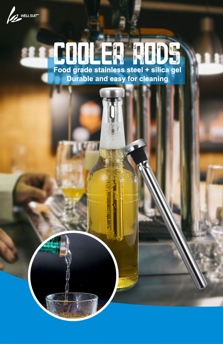 Good Quality Bar Accessories Stainless Steel Rapid Instant Iceless Bottle Freezer Cooling Cooler Wine Chiller Stick