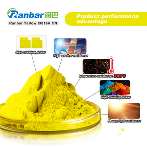 Bizmut sarı Pigment Ranbar sarı I3816A CN kaplı bizmut <span class=keywords><strong>Vanadate</strong></span> inorganik Pigment sarı PA6 & PA66 + GF30 % için 184