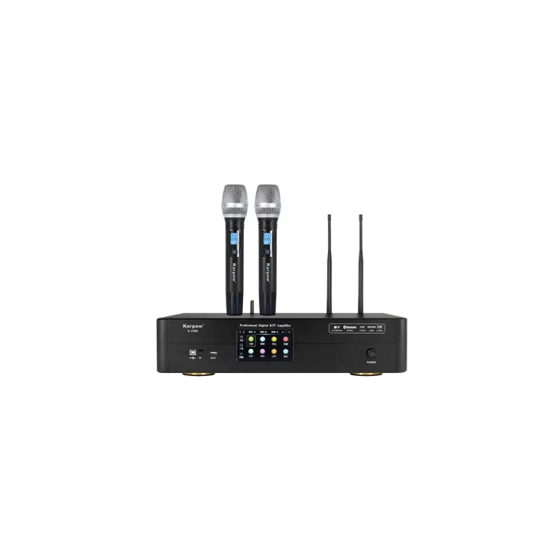 Micrófono sin cables + preefectos + amplificador digital 3 en 1, unidad de potencia KTV