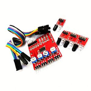 Módulo de Sensor de seguimiento de infrarrojos de 4 canales, módulo de Sensor de evitación de obstáculos para coche inteligente Arduinos