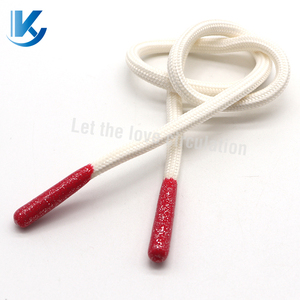 KY Custom Hoodie String Draw Cords Cuerda con puntas de metal de goma Cordón redondo plano para ropa Correas de cabeza de goma - Product Image 1