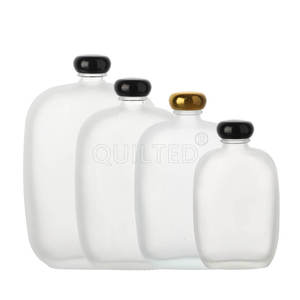 Recycled 100ml <strong>125ml</strong> 250ml 350ml 500ml Flat Glass Juice <strong>Bottle</strong> Hip Flask <strong>Liquor</strong> <strong>Bottle</strong> With Plastic Cap - Product Image 3