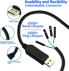 สายแปลง USB to TTL UART ที่สะดวก Ch340ชิปหัวต่อซ็อกเก็ตตัวเมียอะแดปเตอร์แบบอนุกรม - Product Image 2