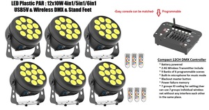 12CH мини Dmx 512 контроллер с батарейным питанием 2,4 ГГц беспроводной Dmx пульт освещения СИД сценическое освещение контроллер