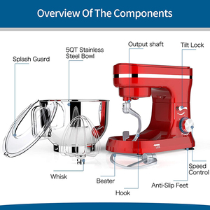 Nhà bếp <span class=keywords><strong>Mixer</strong></span> chuyên nghiệp tùy chỉnh thực phẩm điện 4.5L 5.5L thép không gỉ bát đứng <span class=keywords><strong>Mixer</strong></span> - Product Image 5