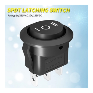 Wires 6A/250V AC 10A/125V DC 3 yollu teller ile 12V su geçirmez 3 Pin 3 pozisyon ON/Off/ON yuvarlak Rocker anahtarı - Product Image 4