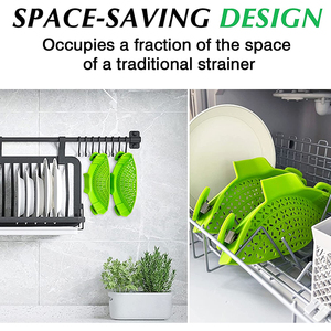 Heat Resistant Snap and <strong>Strain</strong> Strainer Fits All <strong>Pots</strong> and Bowls Silicone Colander Clip on Food Strainer for <strong>Pots</strong> Pans - Product Image 5