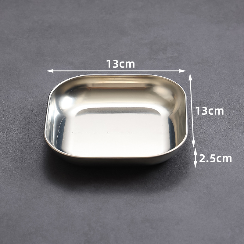 13cm square dessert plate (silver)
