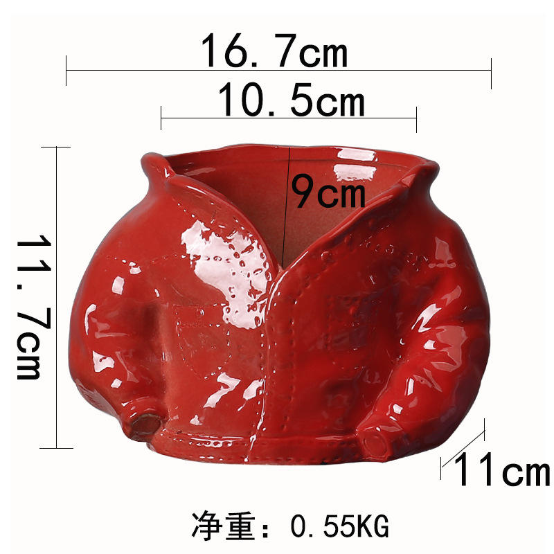 Pot de fleurs denim rouge