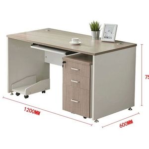 Modern <strong>Simple</strong> Wooden Single Office <strong>Computer</strong> <strong>Desk</strong> with Drawer Storage Cabinet Combination for Home Office - Product Image 3