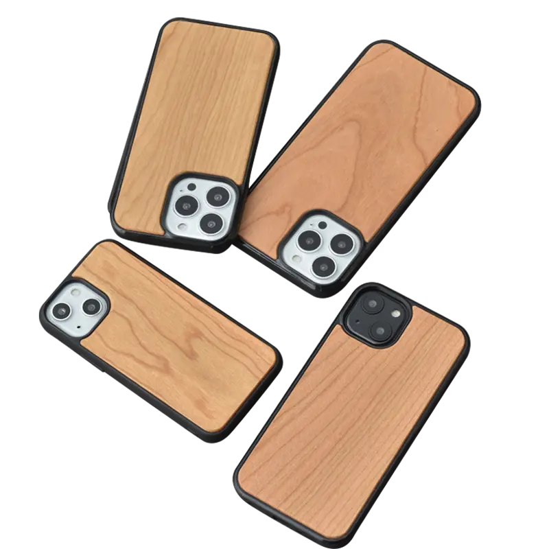 Wholesale Nature Wooden Soft TPU Edge Smooth Touch Anti Fall Cell Phone Case Cover For iPhone X Xs Xr 12 13 14 15 Pro Max Plus