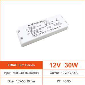 Triac regulable controlador LED impermeable plástico único 0-10V PWM atenuación voltaje constante AC DC 30W/60W 100-240V entrada iluminación LED