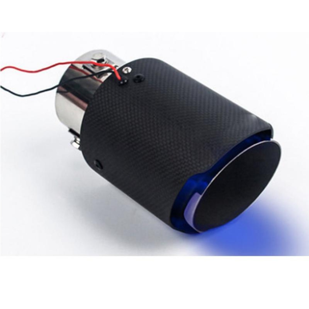Lampe bleue aspect carbone à bord droit