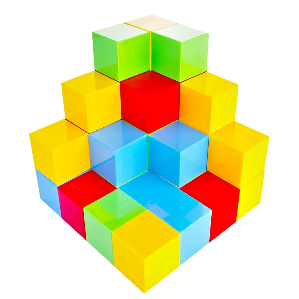 Cubo magnético digital 48 pçs, quebra-cabeça colorido 3d de blocos de construção, brinquedo educativo à vapor para ensino